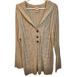 Faded Glory Cable Knit Hooded Tunic Sweater Sz.18W/20W
